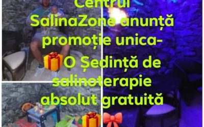 Centrul „SalinaZone” anunță promoție unică – o ședință absolut gratuită de salinoterapie!