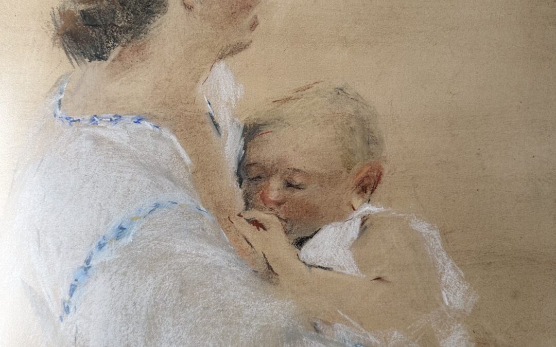 Primul an de viață, pictat cu emoție. Artista Daniela Mereuță transformă legătura dintre mamă și bebeluș în artă