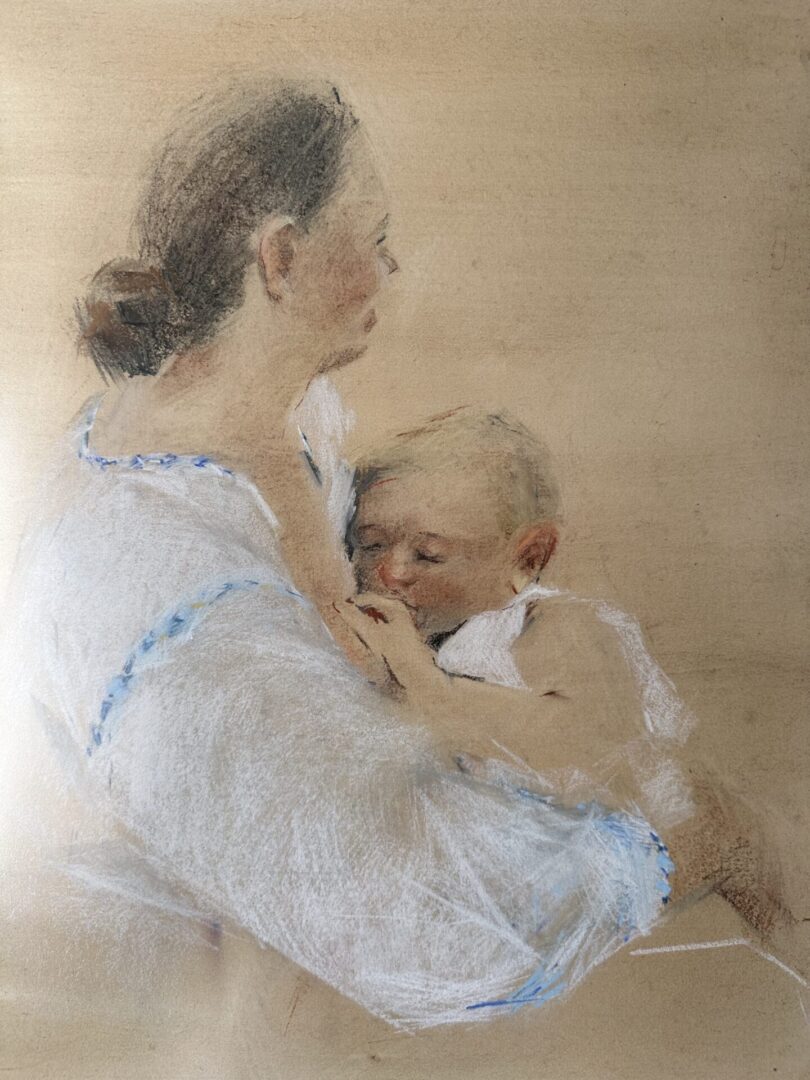 Primul an de viață, pictat cu emoție. Artista Daniela Mereuță transformă legătura dintre mamă și bebeluș în artă