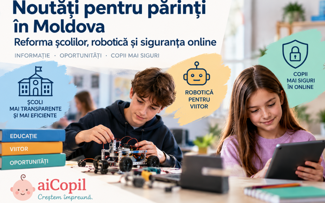 Noutăți pentru părinți: reforma școlilor, program de robotică și siguranța copiilor online