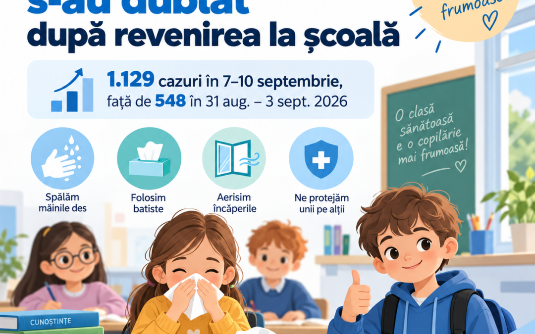 Infecțiile respiratorii s-au dublat după revenirea copiilor la școală. Recomandările ANSP pentru părinți