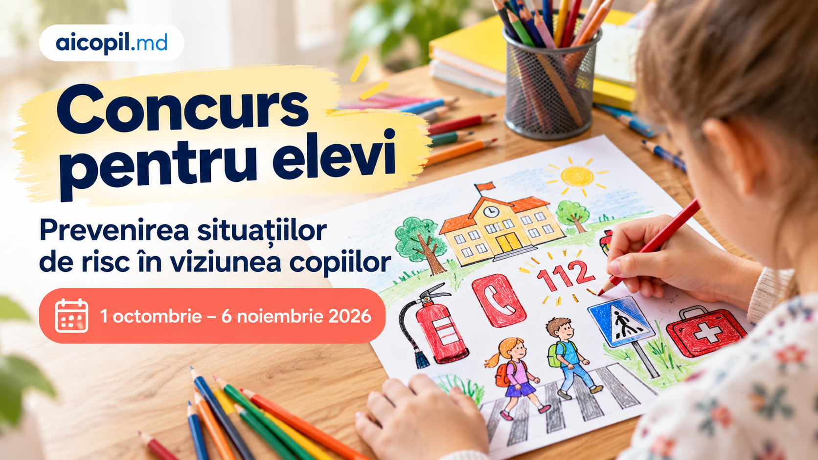 Concurs pentru elevii din Chișinău: „Prevenirea situațiilor de risc în viziunea copiilor”