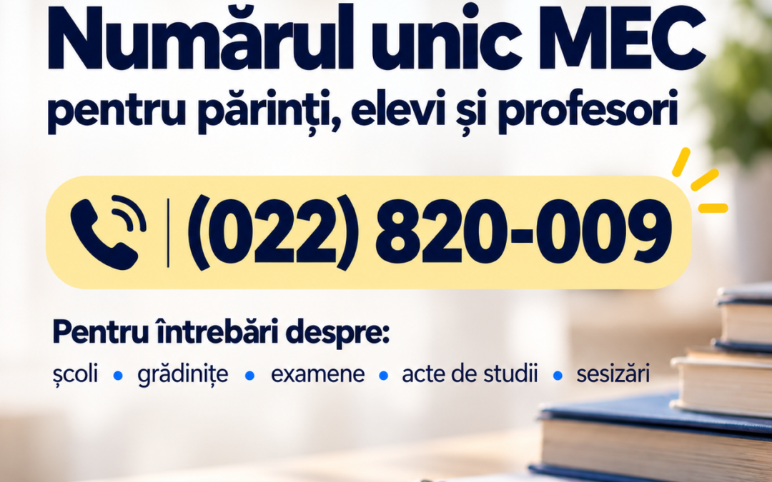 MEC a lansat un număr unic pentru părinți, elevi și profesori