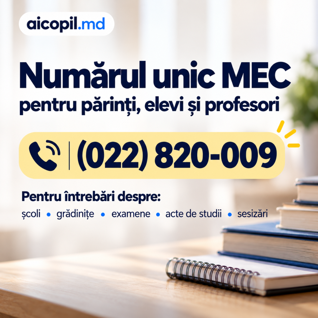 MEC a lansat un număr unic pentru părinți, elevi și profesori