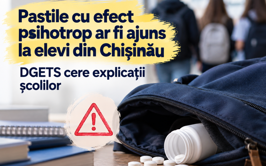 Pastile cu efect psihotrop ar fi ajuns la elevi din Chișinău. DGETS cere explicații școlilor
