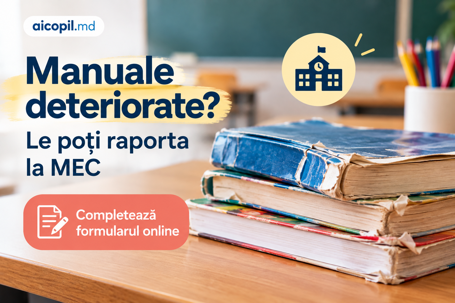 Manuale deteriorate în școli: MEC a primit 152 de sesizări și continuă înlocuirea lor
